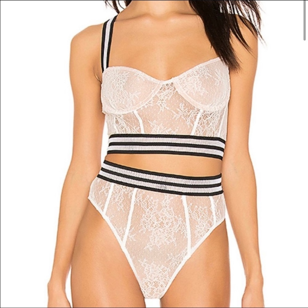 For Love & Lemons Julienne Longline Lace Set